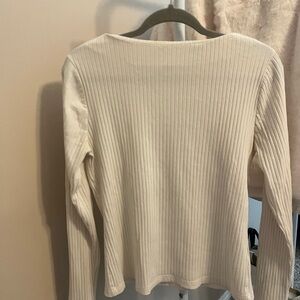 A New Day Off-White Ribbed Top